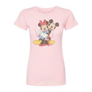 Women's - Disney - Mickey Minnie Hug Fitted Graphic T-Shirt - 1 of 2