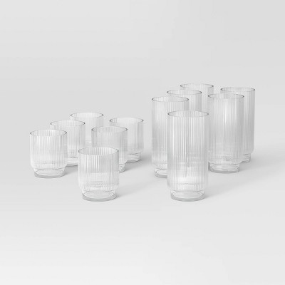 12pc Mixed Ribbed Cassin Tumbler Set - Threshold™