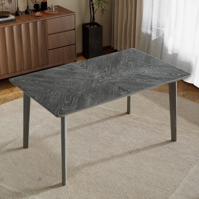 Modern Rectangular Dining Table for 6,Retro Wood Kitchen Table with Rubberwood Legs for Dining Room-Maison Boucle
