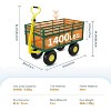 Steel Garden Cart with 10" Wheels, Wagon Cart, Removable Sides, 180° Handle for Lawn, Farm, Outdoor - 2 of 4
