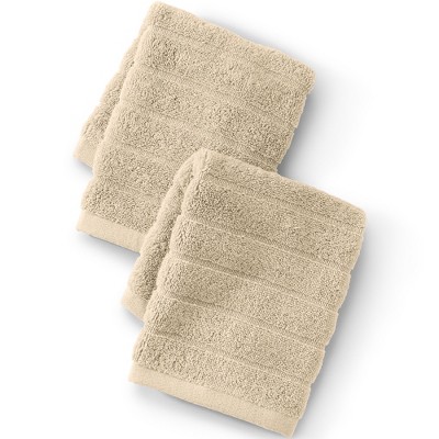Lands' End Organic Cotton Rib 2-Piece Washcloth Set