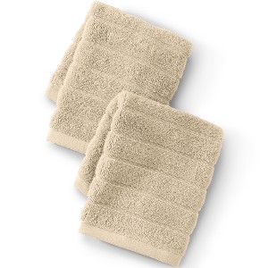 Lands' End Organic Cotton Rib 2-Piece Washcloth Set - 1 of 3