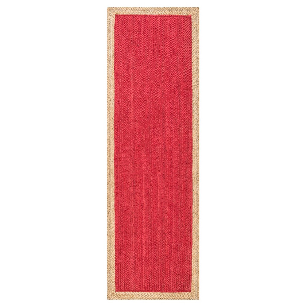 2'6inx8' Runner Red Solid Loomed - nuLOOM