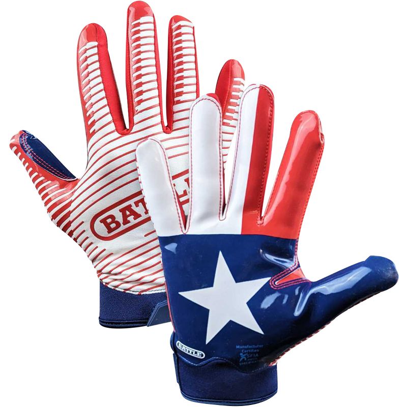 Battle Sports Texas Flag Doom 1.0 Youth Football Receiver Gloves, 1 of 4