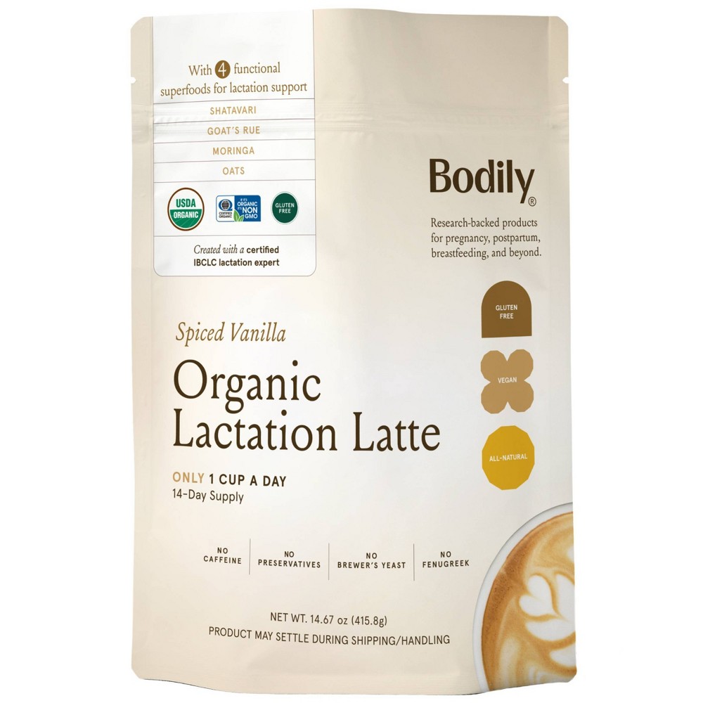 Photos - Vitamins & Minerals Bodily Organic Lactation Latte Powder, Lactation Support, Spiced Vanilla - 14.67oz/14pk