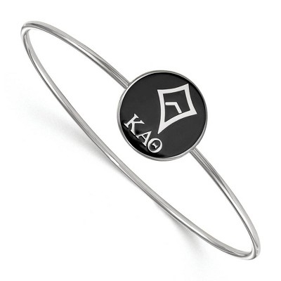 Black Bow Jewelry Sterling Silver Kappa Alpha Theta Greek Life Bangle Bracelet 7 Inch