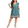 Women's Plus Size Flutter Sleeve Babydoll Dress - Playful Hem Contrast Detail for Casual & Date Night Outfits Dress - 2 of 4