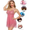 Clotth Sexy Lace Babydoll Lingerie for Women - Soft Skin-Friendly Fabric,With G-String and Adjustable Spaghetti Straps & Unlined Lace Cups - 2 of 4