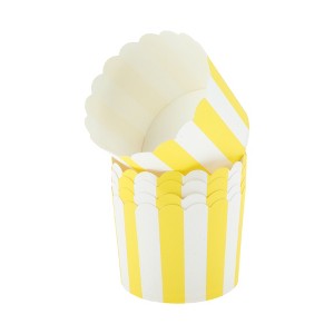 Unique Bargains Medium Wide Stripe Disposable Baking Cups Wood Pulp Paper PE Coating 2.76"x2.17" 50 Pcs - 1 of 4