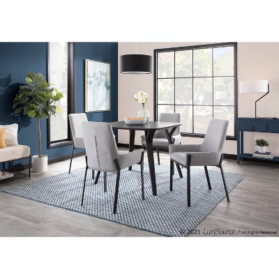 38" Black Wood Mid-Century Modern Dining Table
