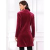 Allegra K Women's Velvet Lapel Double-Breasted Long Outerwear Winter Coats - 3 of 4