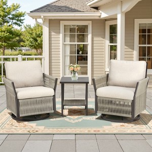 Buenhomino Outdoor Wicker Patio Conversation Furniture Set - 1 of 4