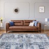 Washable Area Rug Retro Chic Medallion Distressed Design Living Room - 4 of 4