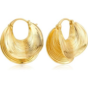 Gold Hoop Earrings for Women Chunky Gold Plated Earring Statement Jewelry - 1 of 4