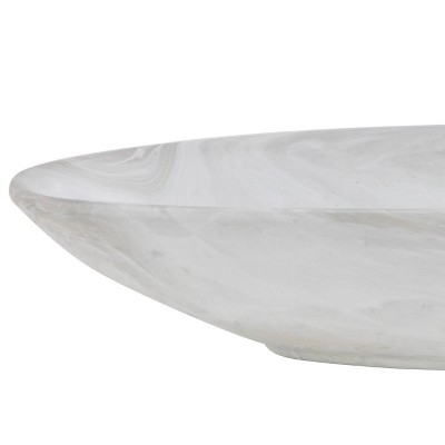 CosmoLiving Minimalist White Porcelain Oval Planter Set, 24"x10"