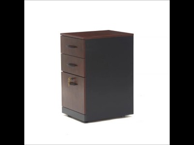 Classic Cherry Mobile 3-Drawer Legal File Pedestal with Lock