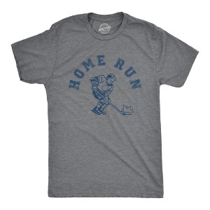 Mens Home Run T Shirt Funny Sarcastic Wrong Sport Joke Hockey Tee For Guys - Crazy Dog Men's T Shirt - 1 of 4