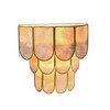 Storied Home 4-Tier Capiz and Metal Wall Sconce: ETL & UL Listed, 1-Way On Off, No Battery Required - 4 of 4