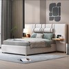 NicBex Full/Queen Size Velvet Upholstered Bed Frame with 2 Bedside Pillows,Platform Bed Frame with Storage Shelves and Charging Station,Easy Assembly - 3 of 4