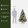 LuxenHome 6Ft Pre-Lit Flocked Artificial Pine Christmas Tree with Pinecone Decoration and Stand Green - 4 of 4
