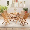 Costway Acacia Wood Folding Table 36” Patio Dining Table with Slatted Tabletop - 4 of 4