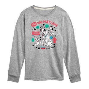 Boys' - 101 Dalmatians - Collage of Dalmatian Family Long Sleeve Graphic T-Shirt - 1 of 3