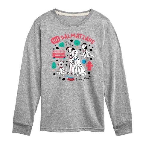 Boys' - 101 Dalmatians - Collage of Dalmatian Family Long Sleeve Graphic T-Shirt - image 1 of 3