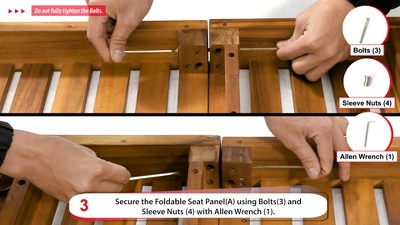 Perla Teak and Green Acacia Wood Double Chaise Lounge