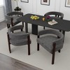 Okak Elegant Dining Chair Set of 2 Accent Chair with Teddy Cushion Dining Room Chair with Open 3 Legs for Living Room Bedroom, Gray - 4 of 4
