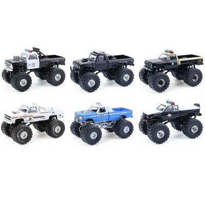 "Kings of Crunch - Hot Pursuit" Special Edition Set of 6 Monster Trucks  1/64 Scale Diecast Model Cars by Greenlight