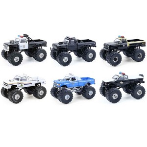 "Kings of Crunch - Hot Pursuit" Special Edition Set of 6 Monster Trucks  1/64 Scale Diecast Model Cars by Greenlight - 1 of 1