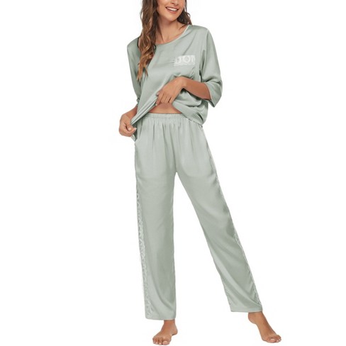 Pajama Loungewear Silk Women, Loungewear Set Satin Pajamas
