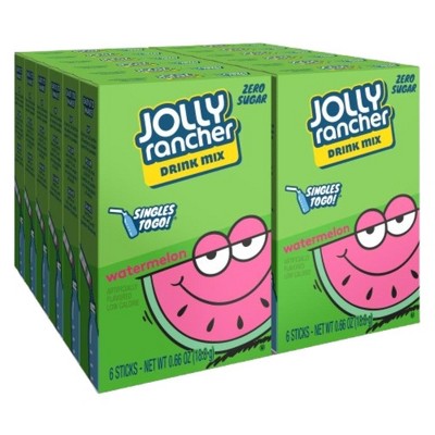 Jolly Rancher Singles To Go Powdered Drink Mix, Watermelon 6pcs (Pack of 12)