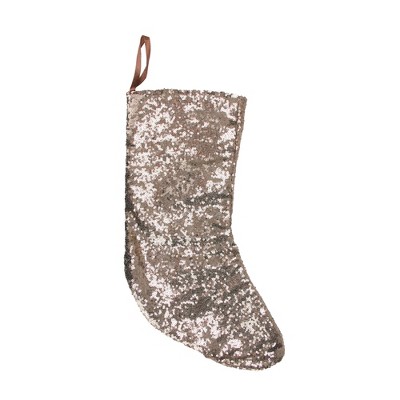 Northlight 17.5" Beige Paillette Sequins Hanging Christmas Stocking