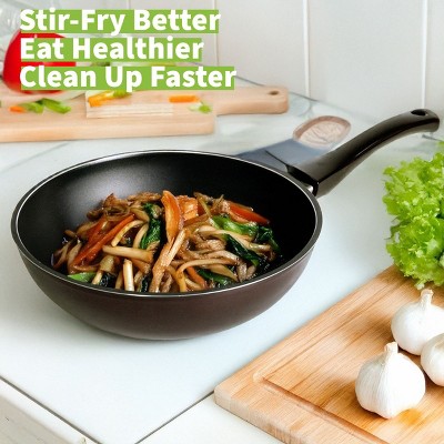 Blooming Flower 12" Nonstick Aluminum Wok with Stainless Steel Base