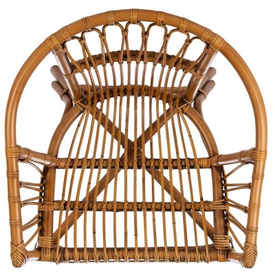 Honey Brown Wash Rattan Accent Chair Set, Sustainably Sourced