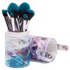 Glamlily 10 Piece Makeup Brush Set with Case, Acrylic Purple and Blue Makeup Brushes - image 4 of 4