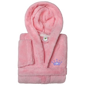 Linum Kids 100% Polyester SUPER PLUSH Double Brushed Hooded Bathrobe - TURTLE , KIDS65-DESIGN - 1 of 4