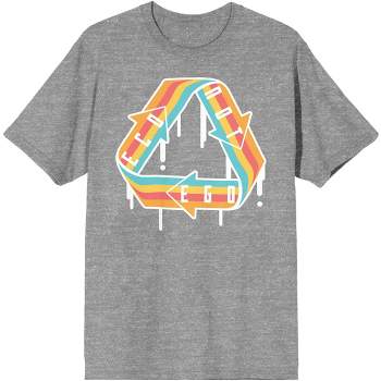 Sunny Days Melting Rainbow Recycle Graphic for Earth Day Adult Heather Gray Short Sleeve Crew Neck Tee