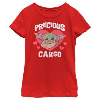 Girl's Star Wars The Mandalorian Valentine's Day The Child Precious Cargo T-Shirt