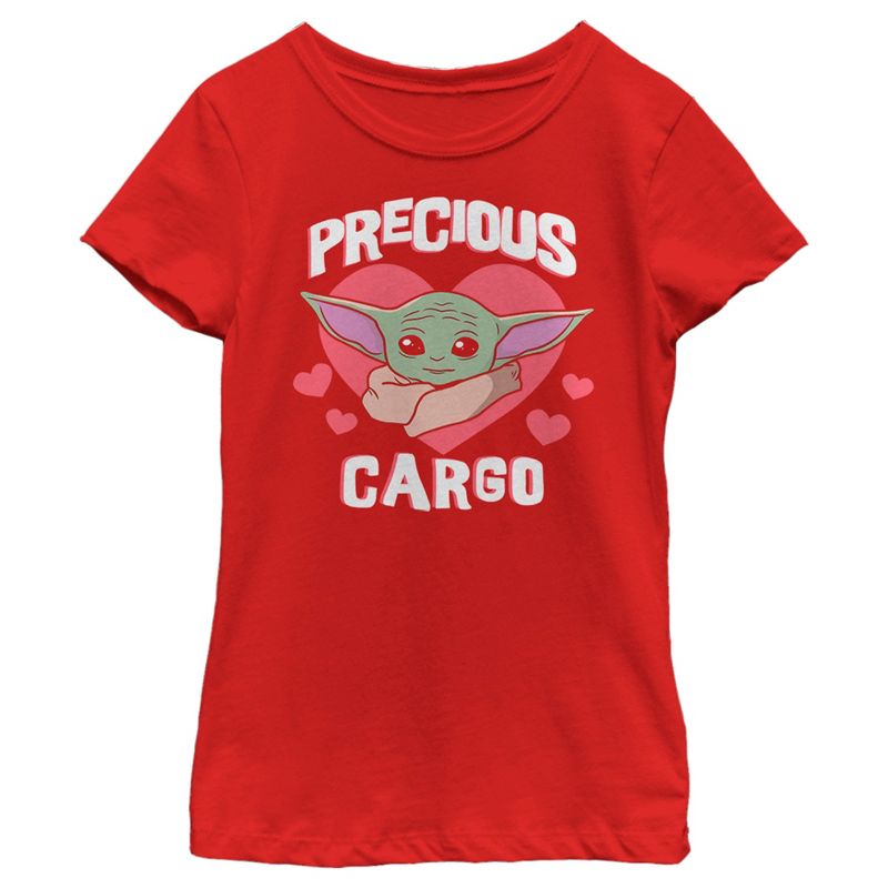 Girl's Star Wars The Mandalorian Valentine's Day The Child Precious Cargo T-Shirt, 1 of 6