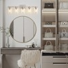 POWLIG 35-in 5-Light Nickel Modern Dimmable Bathroom Vanity Light with Cylindrical Glass Shade - 4 of 4