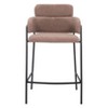 Shearling Fabric Counter Stool 37" H, Brown with Black Powder Coated Steel Frame by Zuo Modern (Set of 2) - 4 of 4