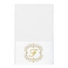 Linum Home Textiles 100% Turkish Cotton MONICA Gold Thread 2PC Embellished Hand Towel Set - 2 of 3