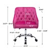 Velvet Desk Chair, Swivel Home Office Chair with Wheels and Gold Metal Base – The Pop Home - 3 of 4