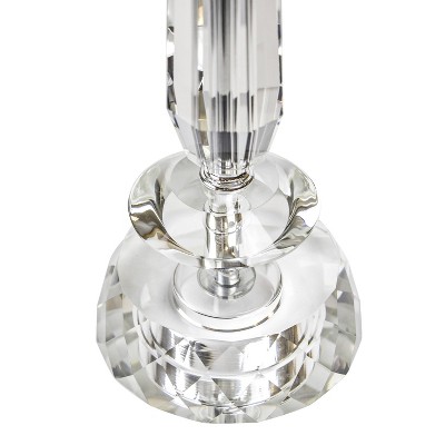 Set of 2 White Crystal Table Lamps with Chrome Details