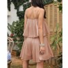 EXLURA Womens 2025 Summer Romper Dress Spaghetti Strap Pleated Fashion Short Jumpsuit Outfits - 4 of 4
