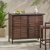 Christopher Knight Home Milos Outdoor Acacia Wood Bar Table, Dark Brown/Rustic Metal - 2 of 4