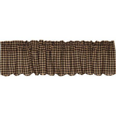 Black Check Scalloped Valance 16x72