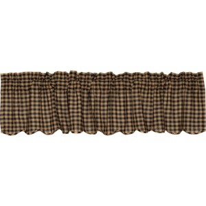 Black Check Scalloped Valance 16x72 - 1 of 4